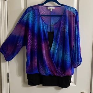 Jennifer Lopez Blouse with Sewn-In Camisole